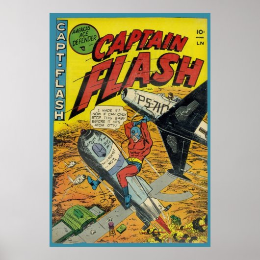 POSTER CAPITAINE FLASH TACKLES ATOMIC BOMB 1954 LIVRE COM (Devant)