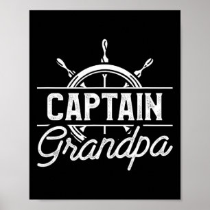 Poster Capitaine Grand-Père Drôle Citation De Voile De Ba