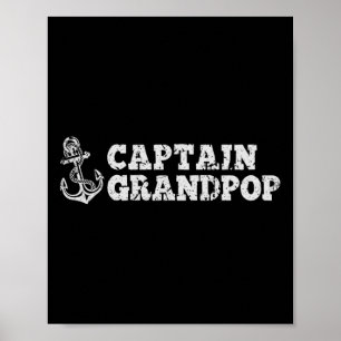 Poster Capitaine Grandpop Voilier Bateau Vintage Bateau A