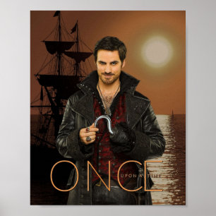 Poster Capitaine Hook Comic Sunset