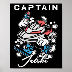 Poster Capitaine Jet Ski Sports d'eau extrême Jetski Jet