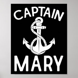 Poster Capitaine Mary Navire Yacht Voile Bateau Ancre 