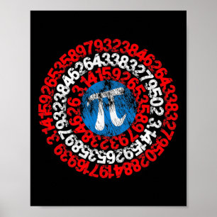 Poster Capitaine mathématicien Pi Superhero Math Geek Ner