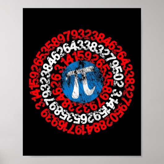 Poster Capitaine mathématicien Pi Superhero Math Geek Ner (Devant)