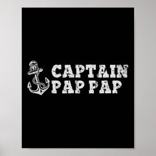 Poster Capitaine Pap Ancre de bateau à voile Pappap