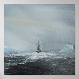 Poster Capitaine Scott et équipage de découverte