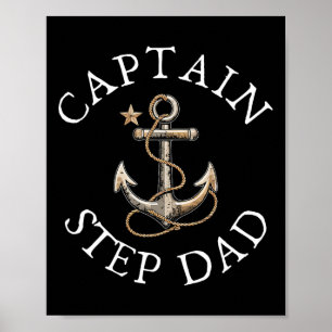 Poster Capitaine Step-dad Bateau Voilier Vintage Anch