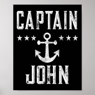Poster Capitaine vintage John - Croisière En Famille Ou L