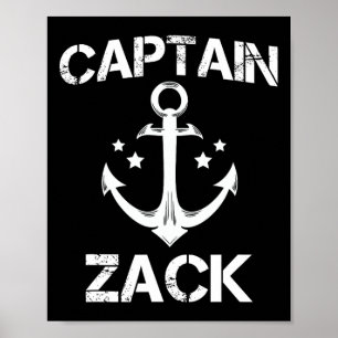 Poster Capitaine Zack Funny Anniversaire Nom personnalisé