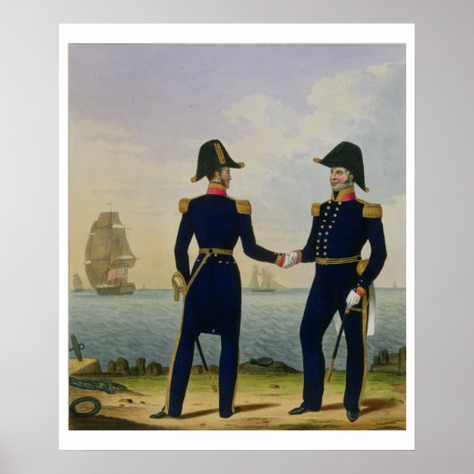 Poster Capitaines, plaque 5 de 'Costume de la Royal Navy (Devant)