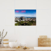 Poster Capitale Maurice de Port Louis Skyline (Cuisine)