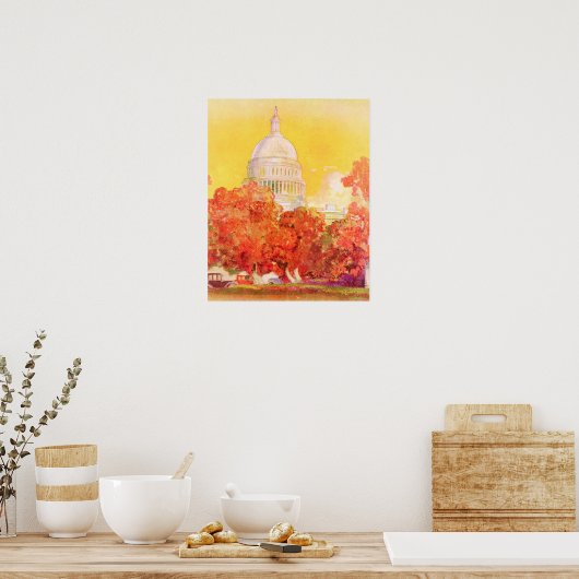 Poster Capitol Dome en automne, par Albert Hencke (Cuisine)