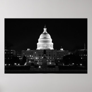 Poster Capitol Night B&W
