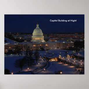 Poster Capitole américain la nuit