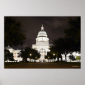 Poster Capitole d'Austin, Texas à la nuit (Devant)
