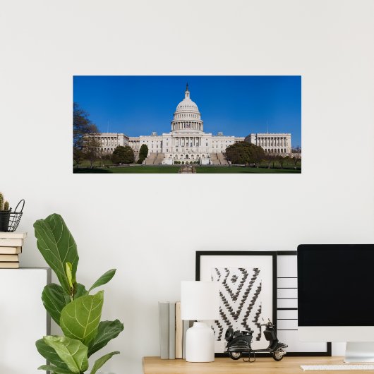 Poster Capitole des États-Unis Vue complète de l'Ouest (Bureau à domicile)