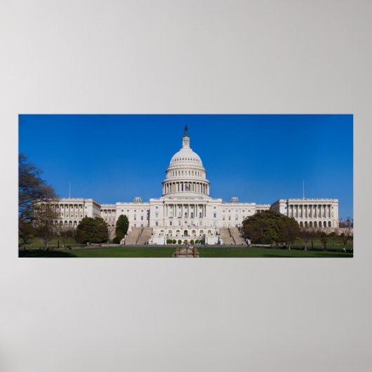 Poster Capitole des États-Unis Vue complète de l'Ouest (Devant)