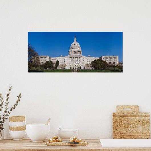 Poster Capitole des États-Unis Vue complète de l'Ouest (Cuisine)