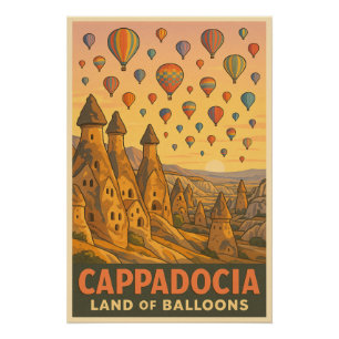 Poster Cappadoce - Ballons sur les cheminées de fées