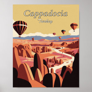 Poster Cappadoce Turquie minimaliste Art Vintage