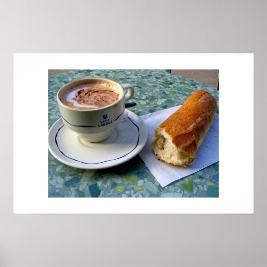 Poster Cappuccino et Baguette (Devant)