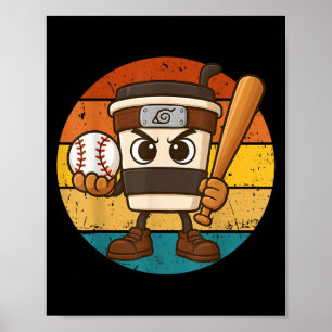 Poster Cappuccino Ino Baseball mignonne Italien Brainrot