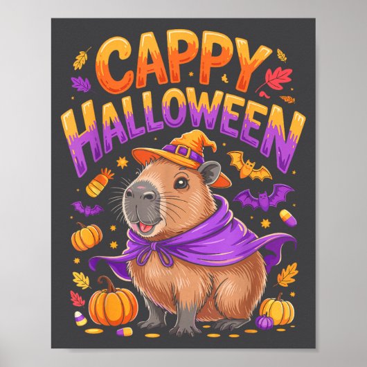 Poster Cappy Halloween Capybara Witch (Devant)