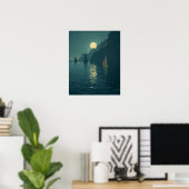 Poster Capri au clair de lune – Nuit méditerranéenne vint (Bureau à domicile)