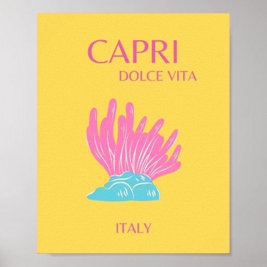 Poster Capri Dolce Vita, Art Voyage, Jaune (Devant)