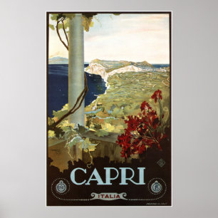 Poster CAPRI ITALIA Travel Publicité Vintage Italienne