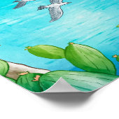 Poster Capri Italie Art Aquarelle Voyage Illustration (Coin)