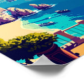 Poster Capri Italie Art illustration de voyage vintage (Coin)