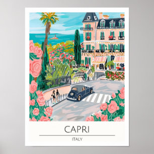Poster Capri Italie Illustration d'art vintage Voyage