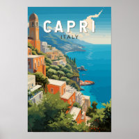 Capri Italie Voyage Art Vintage