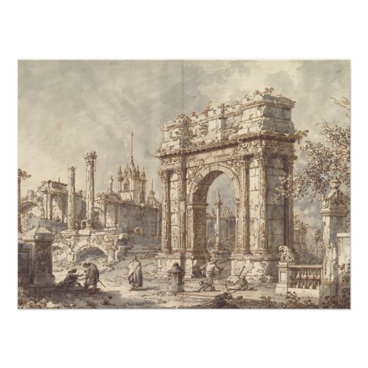 Poster Capriccio avec l'arc de triomphe romain (Devant)