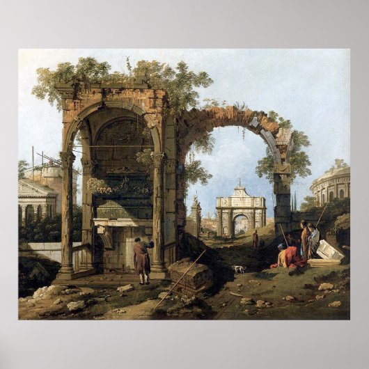 Poster Capriccio avec ruines et bâtiments classiques (Devant)