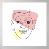 Poster Caprice en une ligne – Portrait abstrait (Devant)