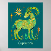 Poster Capricorn Zodiac Connexion Motif complexe (Devant)