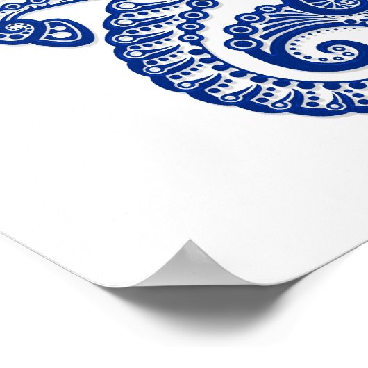 Poster Capricorne bleu complexe Zodiac sur blanc (Coin)