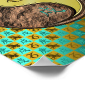 Poster Capricorne & Chien métallique (Coin)