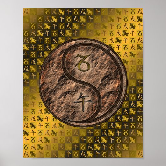 Poster Capricorne et Cheval de la Terre (Devant)