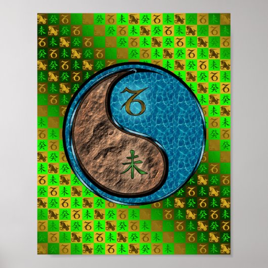 Poster Capricorne et Chèvre d'eau (Devant)