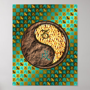 Poster Capricorne et chien de feu