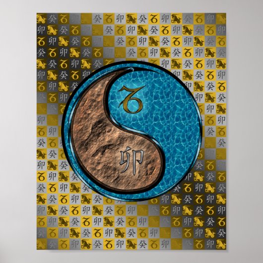 Poster Capricorne et Rabbit d'eau (Devant)