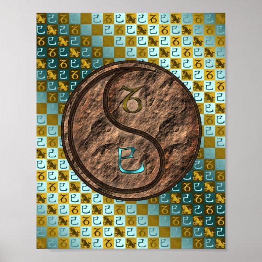 Poster Capricorne et Serpent de Terre (Devant)