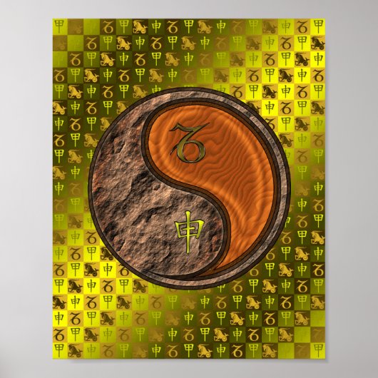 Poster Capricorne et Singe du bois (Devant)