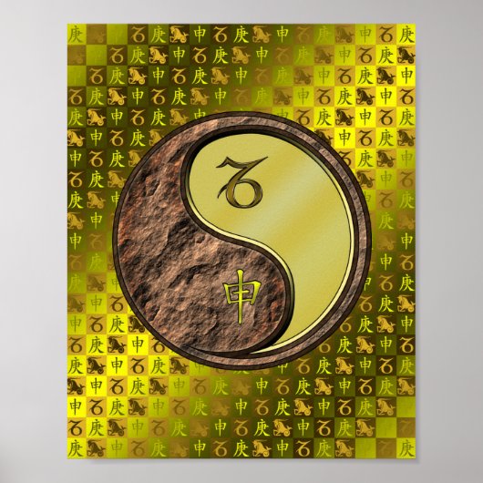 Poster Capricorne et singe métallique (Devant)