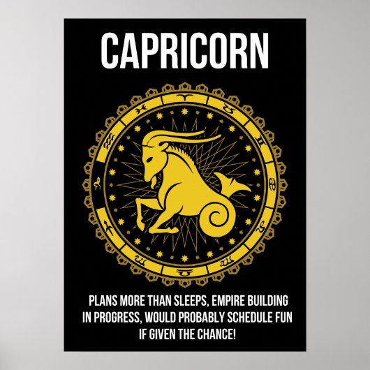 Poster Capricorne - Horoscope, Funny Zodiac Signal Humour (Devant)