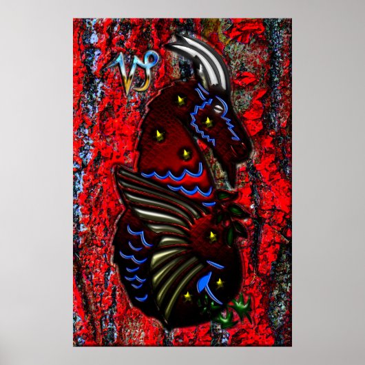 Poster Capricorne Zodiac Art (Devant)