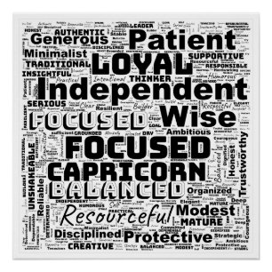 Poster Capricorne Zodiac Mot Cloud Inspiration